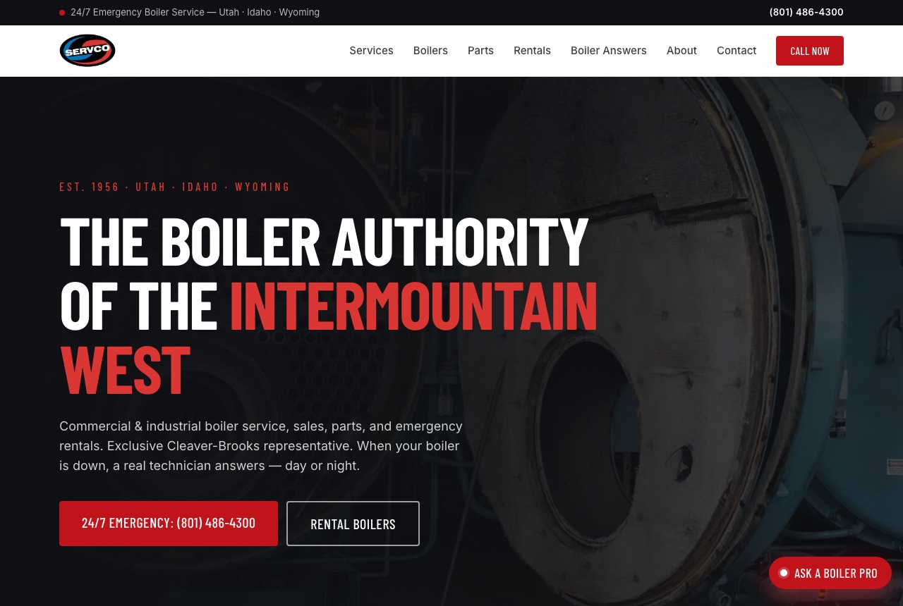 Servco boiler website