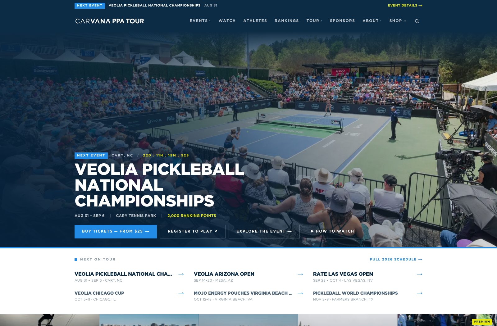 The PPA Tour website